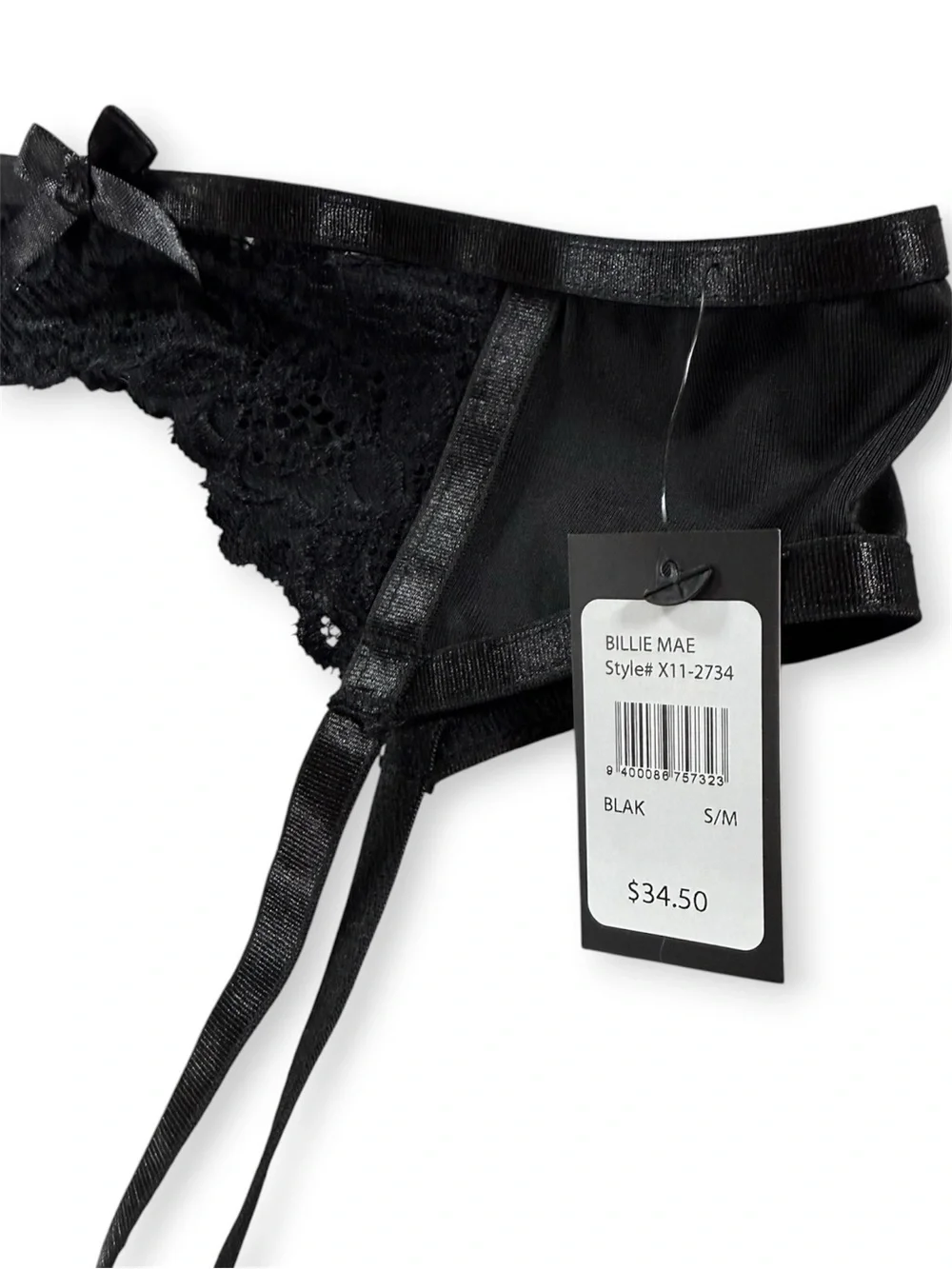 NWT Fredericks of Hollywood Black Lace Garter Belt with Satin Trim - Size S/M - Picture 4 of 5